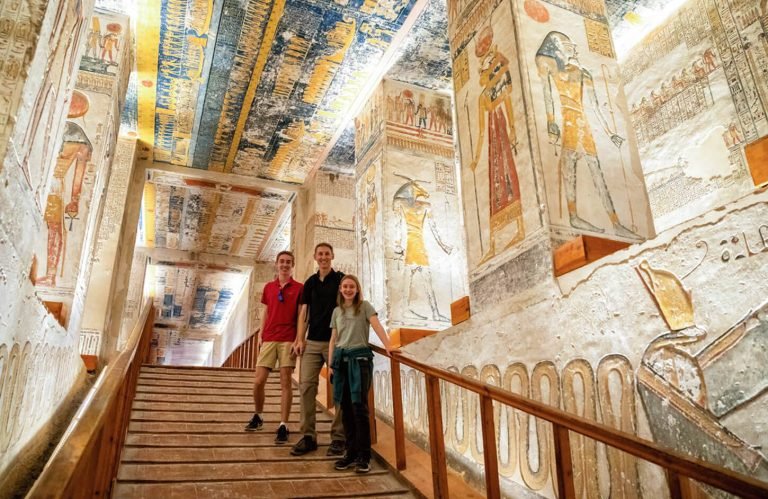 A great shot of some tourists from inside the Valley of the Kings in Luxor