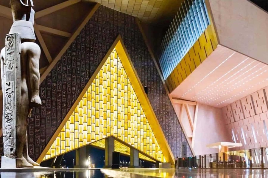 A picture of one of the magnificent entrances to the Grand Egyptian Museum
