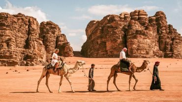 A wonderful picture of one of the camel safari trips from Wadi Al Rum Jordan