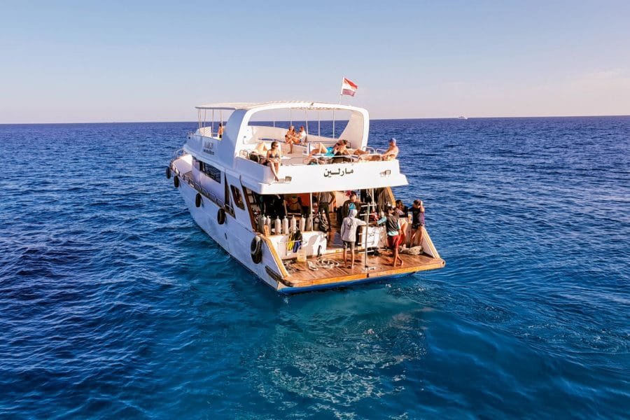 A yacht from Hurghada waters