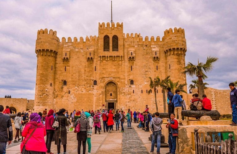 Entrance to Qaitbay Citadel in Alexandria