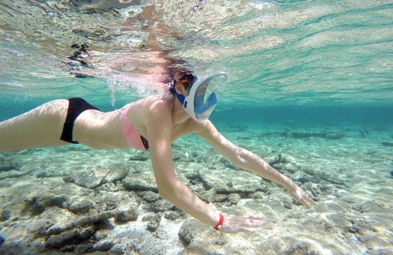 Great photo of a person on a Snorkeling trip in Orange Bay