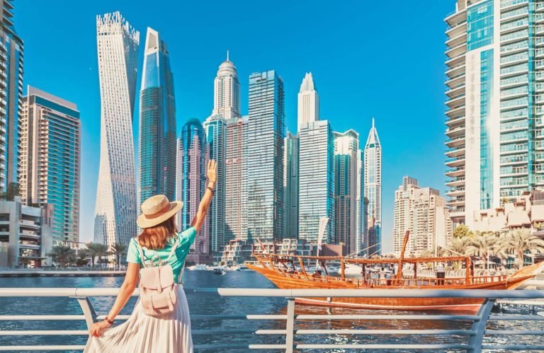 Great picture of a woman in Dubai Marina