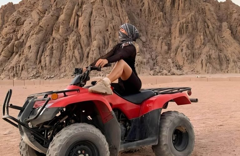 Great picture of a woman in the Marsa Alam desert Quad bike