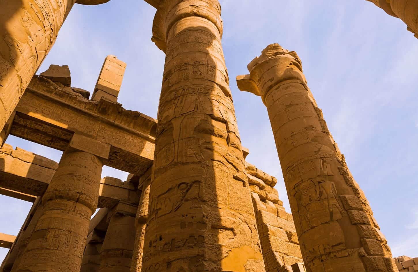 One of the wonderful columns of Karnak Temple in Luxor
