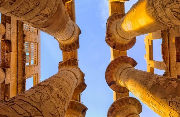Some of the columns of Karnak Temple in Luxor
