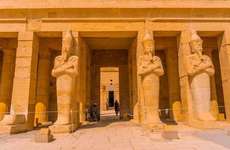 Statues of the external facade of the Temple of Hatshepsut