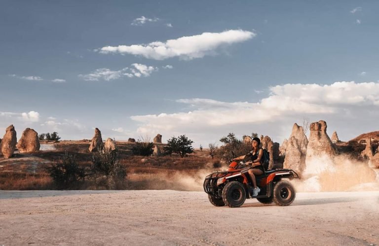 Very beautiful picture of a woman on a Quad Safari Tour