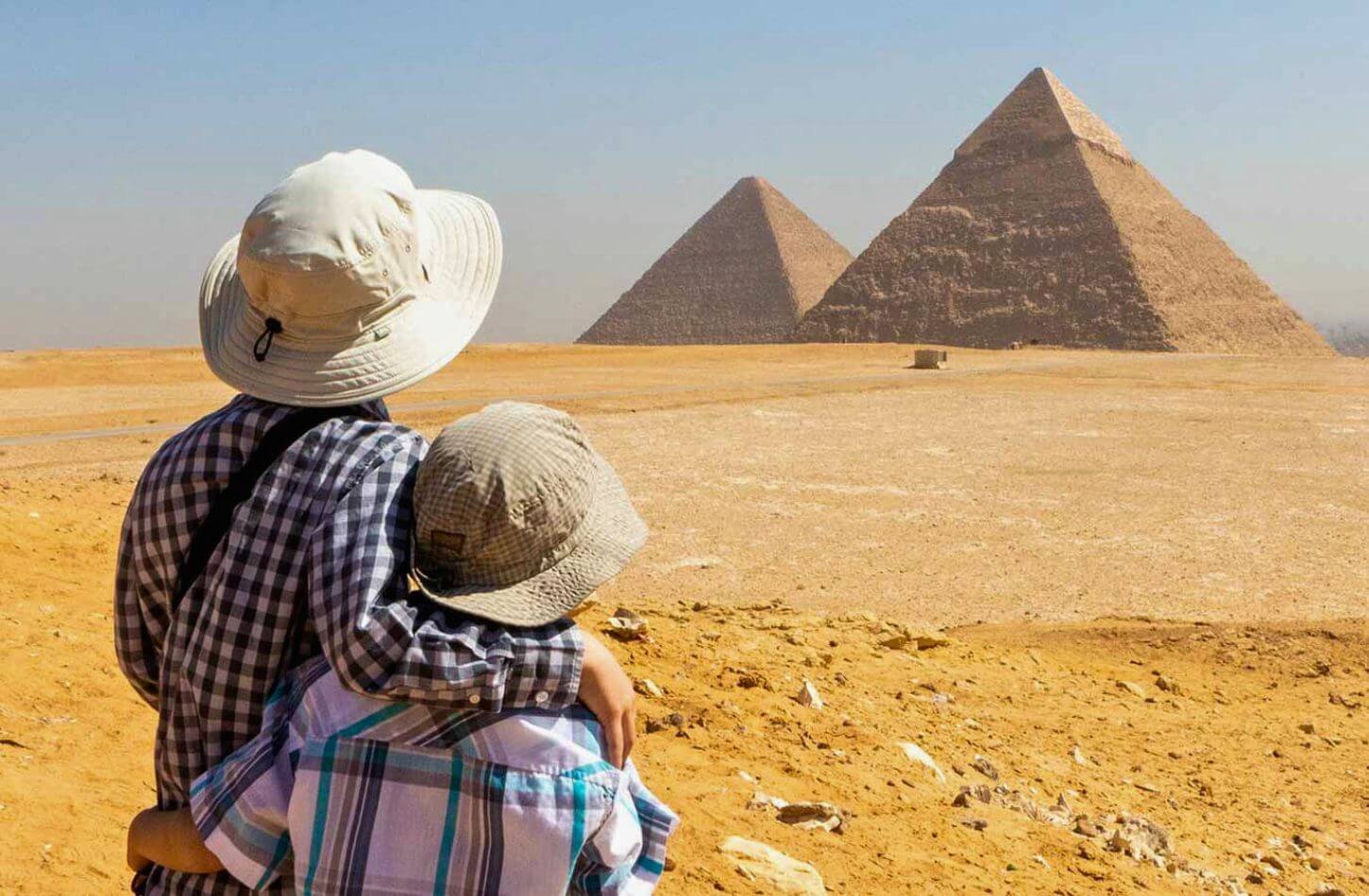 family vacation at great pyramids of giza