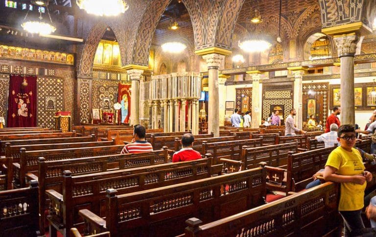 inside the hanging church in coptic cairo