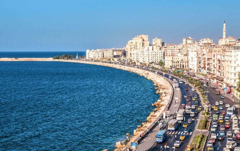 the corniche in alexandria Egypt