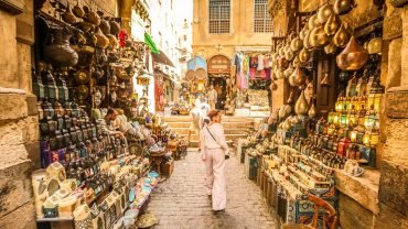 Amazing shot of a tourist in Khan El Khalili