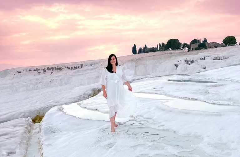 A wonderful picture of a woman in Pamukkale Turkey