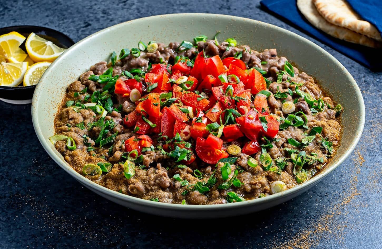 A wonderful picture of a plate of Ful Medames