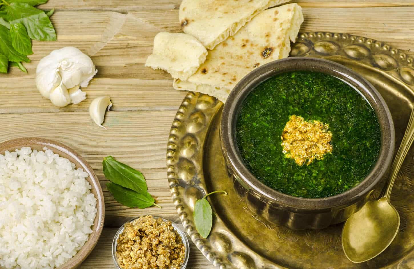 A wonderful picture of the Mulukhiyah dish