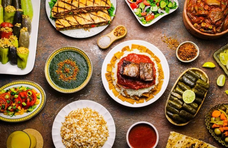 a great picture of some traditional egyptian food
