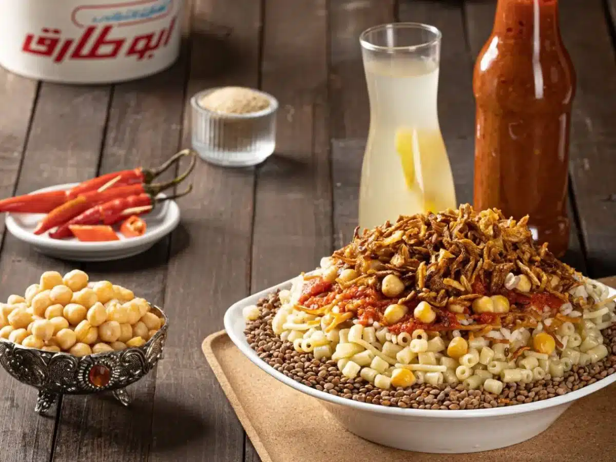 A picture of a koshari meal from Abu Tarek - Solo Travel to Egypt