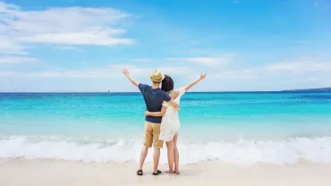 A stunning photo of a couple on an Egyptian beach. - Romantic Spots to Visit in Egypt