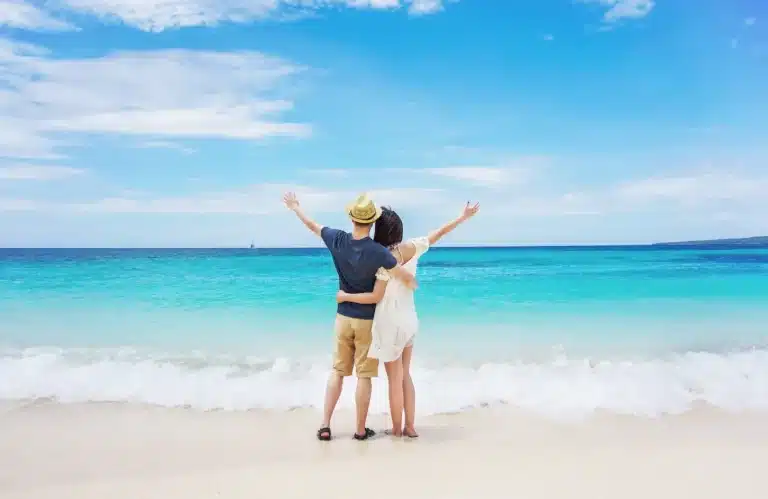 A stunning photo of a couple on an Egyptian beach. - Romantic Spots to Visit in Egypt